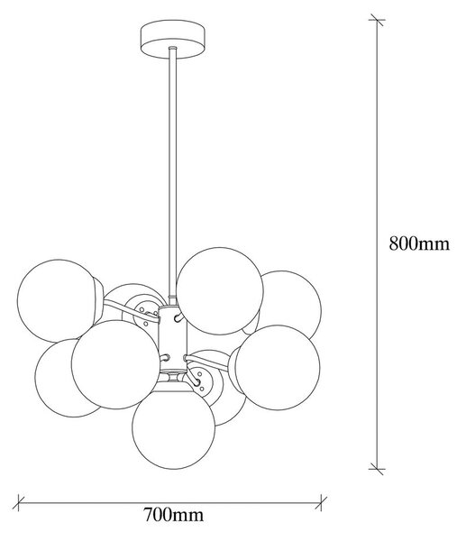 Biele/v mosadznej farbe závesné svietidlo so skleneným tienidlom ø 70 cm Mudoni – Opviq lights