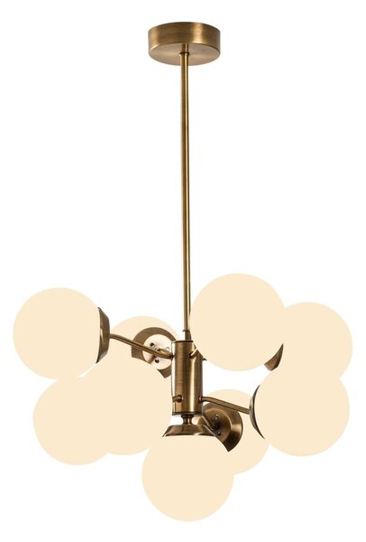 Biele/v mosadznej farbe závesné svietidlo so skleneným tienidlom ø 70 cm Mudoni – Opviq lights