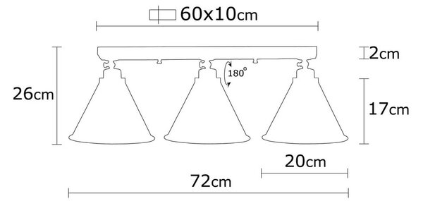 Stropné svietidlo v bronzovej farbe s kovovým tienidlom ø 20 cm Tramino – Opviq lights