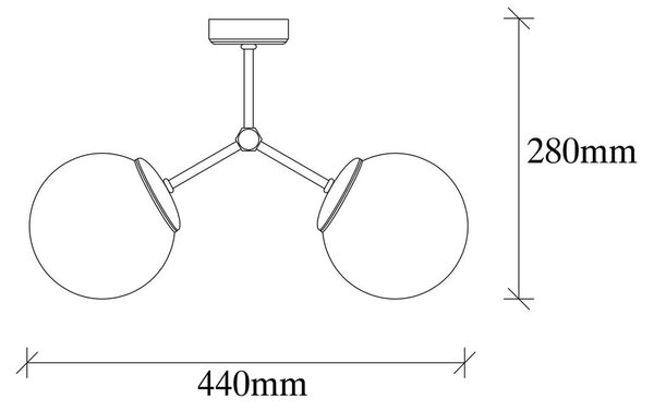 Čierno-biele stropné svietidlo so skleneným tienidlom 15x44 cm Damar – Opviq lights