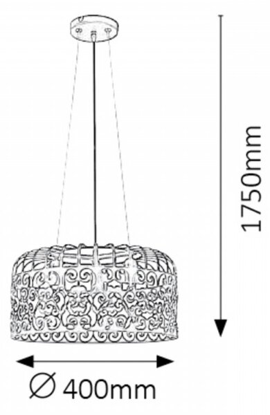 RABALUX 2163 Alessandra závesné svietidlo biela E27 3x60W
