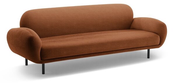 Terakotová pohovka z textílie buklé 208 cm Poppy – Micadoni