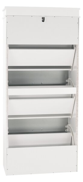 KONDELA Botník, 3-radový, sivá/biela, SEBER TYP 2
