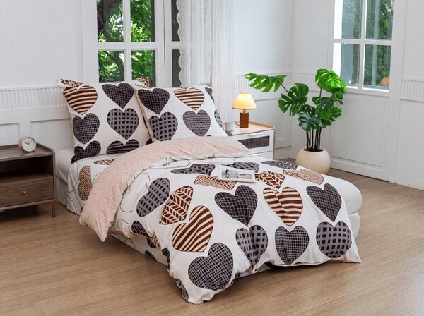 Flanelové obliečky z mikrovlákna STRIPE HEART farebné Rozmer obliečky: 70 x 90 cm | 140 x 200 cm