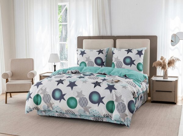 Flanelové obliečky z mikrovlákna MINT STARS farebné Rozmer obliečky: 70 x 90 cm | 140 x 200 cm