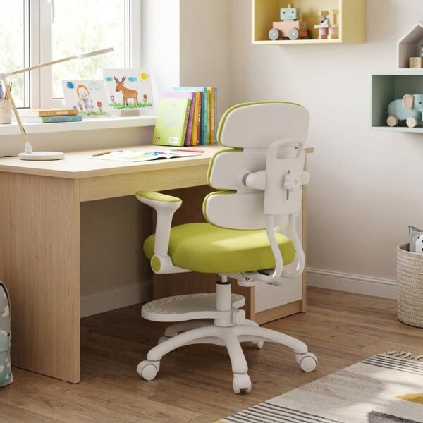 Detská rastúca stolička Neoseat KIDDY THREE — látka, prateľný poťah, zelená