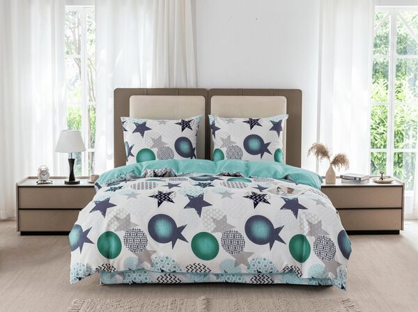 Flanelové obliečky z mikrovlákna MINT STARS farebné Rozmer obliečky: 70 x 90 cm | 140 x 200 cm
