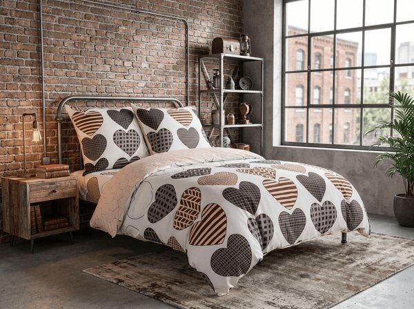 Flanelové obliečky z mikrovlákna STRIPE HEART farebné Rozmer obliečky: 70 x 90 cm | 140 x 200 cm