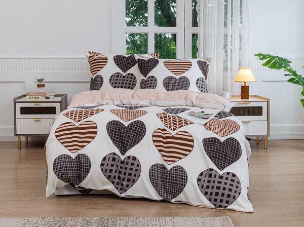 Flanelové obliečky z mikrovlákna STRIPE HEART farebné Rozmer obliečky: 70 x 90 cm | 140 x 200 cm