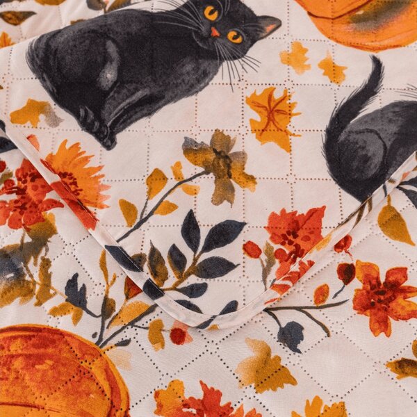 Prehoz na posteľ CATS AND PUMPKINS, farebný Rozmer: 170 x 210 cm