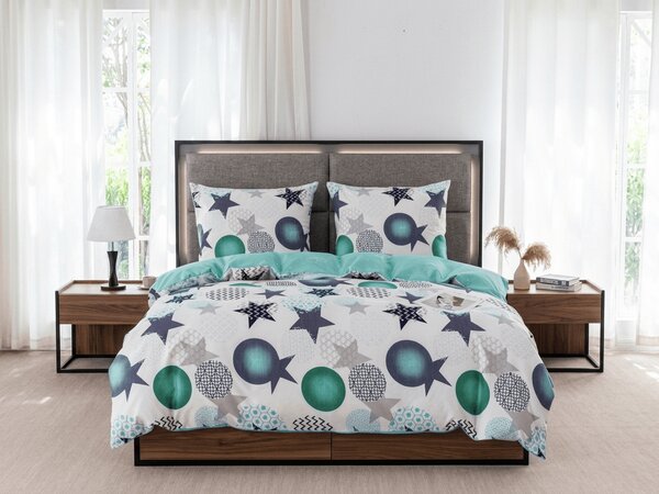 Flanelové obliečky z mikrovlákna MINT STARS farebné Rozmer obliečky: 70 x 90 cm | 140 x 200 cm