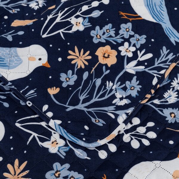 Prehoz na posteľ DENIM BIRDS, modrý Rozmer: 170 x 210 cm