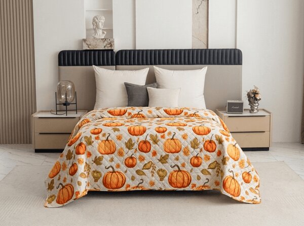 Prehoz na posteľ AUTUMN PUMPKINS farebný Rozmer: 220 x 240 cm