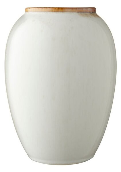 Krémovo-biela kameninová váza Bitz Basics Cream, výška 20 cm
