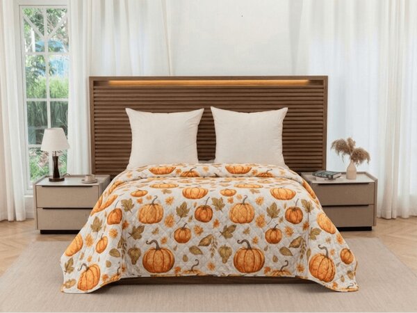 Prehoz na posteľ AUTUMN PUMPKINS farebný Rozmer: 220 x 240 cm