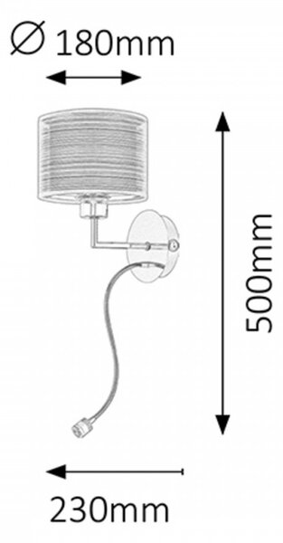 Rabalux 2629 ANASTASIA nástenné svietidlo 1xE27 + LED 1W = 85lm 4000K hnedé