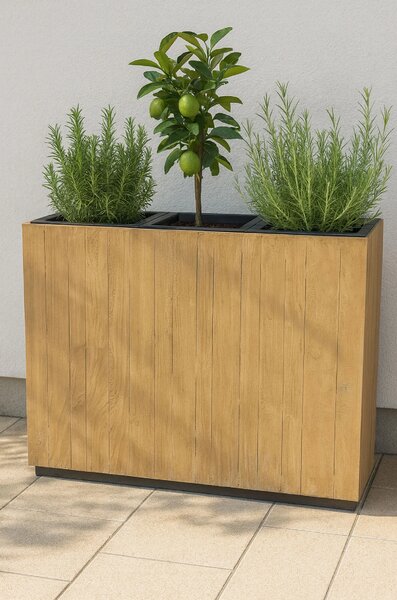 Drevený kvetináč ELEMENTO, drevo, šírka 90 cm, hnedá