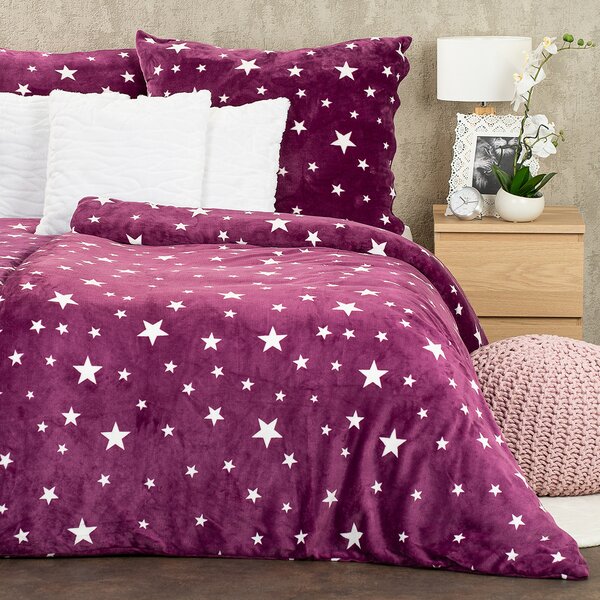 4Home Obliečky mikroflanel Stars violet, 140 x 200 cm, 70 x 90 cm