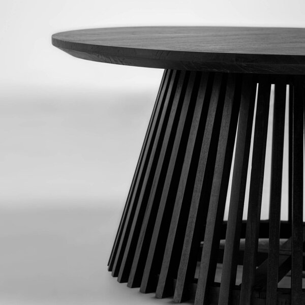Čierny konferenčný stolík z teakového dreva Kave Home Irune, ⌀ 80 cm