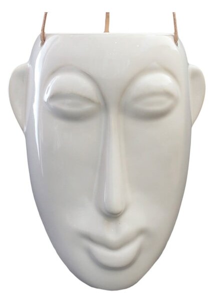 Biely závesný kvetináč PT LIVING Mask, výška 22,3 cm