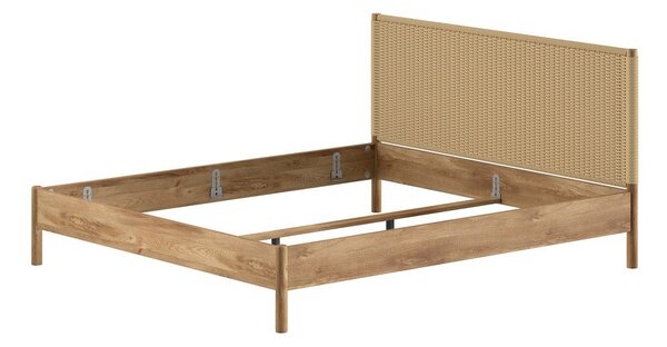 Dvojlôžková posteľ z dubového dreva bez roštu 180x200 cm v prírodnej farbe Olive Rope – Vipack
