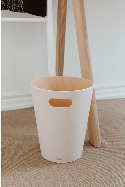 Kancelársky odpadkový kôš v prírodnej farbe 7,5 l Woodrow – Umbra