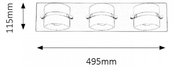 RABALUX 5491 Tony kúpeľňové svieti. zabud.LED 3x5W chróm IP44 4000K