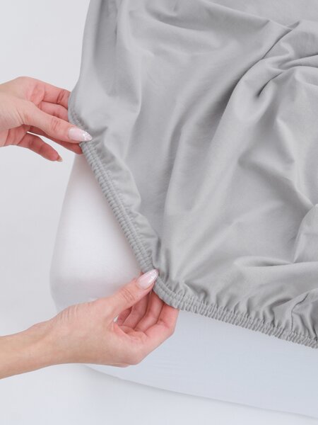 Jersey plachta s elastanom Deluxe 120 × 200 cm – svetlosivá
