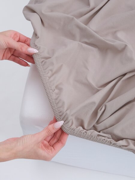 Jersey plachta s elastanom Deluxe 220 × 200 cm – cappuccino