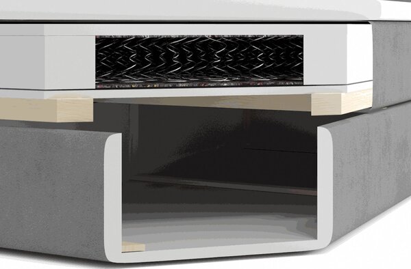 Wilsondo Čalúnená boxspring manželská posteľ s vrchným matracom Dancer - sivá Rozmer: 200x200