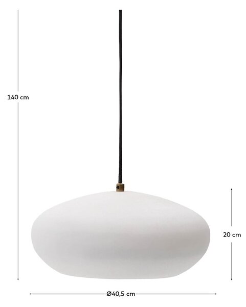 Biele závesné svietidlo s kovovým tienidlom ø 40 cm Inda – Kave Home