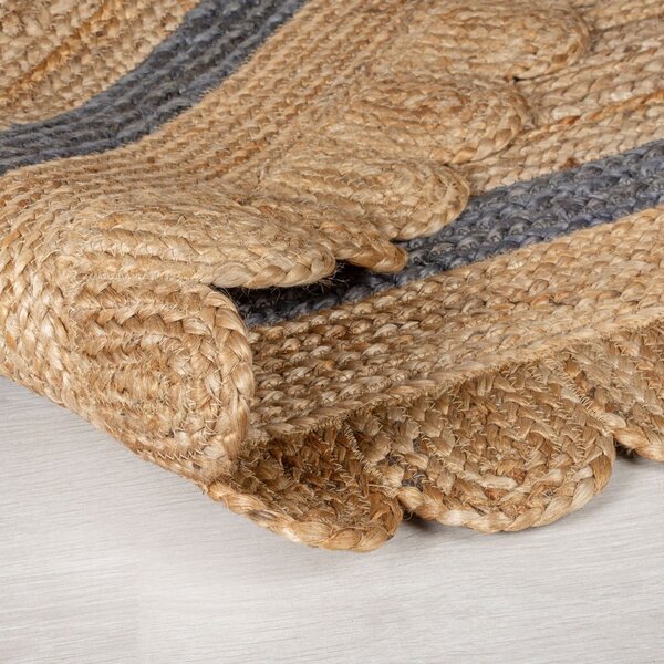 Sivý/v prírodnej farbe ručne tkaný jutový behúň 80x230 cm Grace Grey – Flair Rugs