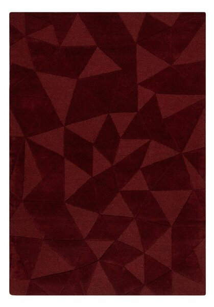 Vínovočervený ručne tkaný vlnený koberec 160x230 cm Shard Red – Flair Rugs