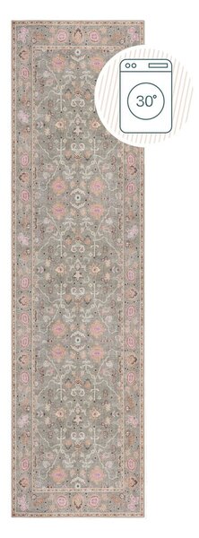 Svetlozelený prateľný behúň 60x230 cm Una Floral – Flair Rugs