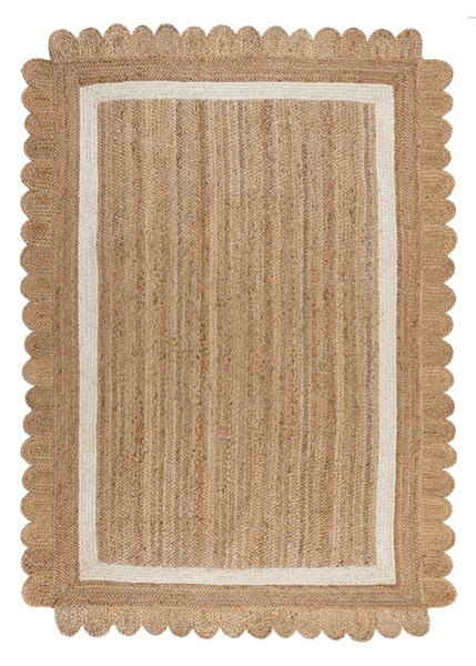 Ručne tkaný jutový koberec v prírodnej farbe/slonovinový 160x230 cm Grace White – Flair Rugs