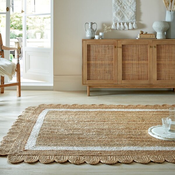 Ručne tkaný jutový koberec v prírodnej farbe/slonovinový 160x230 cm Grace White – Flair Rugs