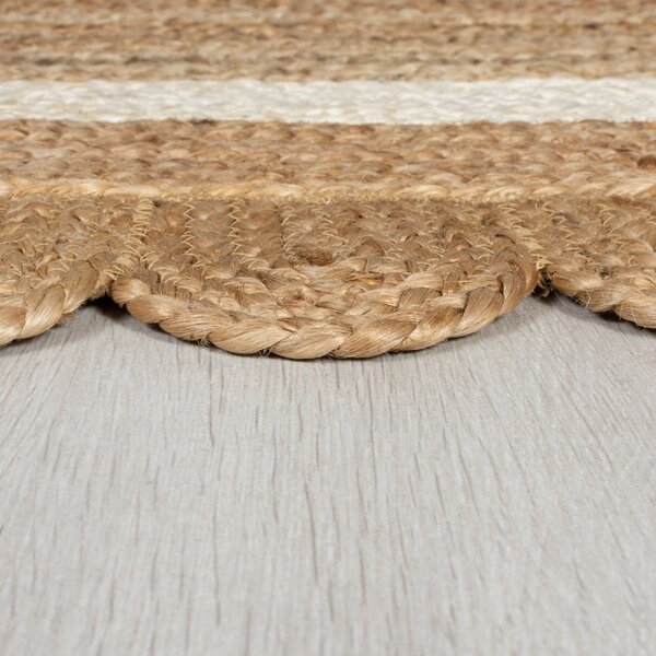 Ručne tkaný jutový behúň v prírodnej farbe/slonovinový 80x230 cm Grace White – Flair Rugs