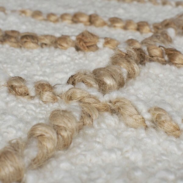 Krémový ručne tkaný koberec s prímesou vlny 120x170 cm Astera Linear – Flair Rugs