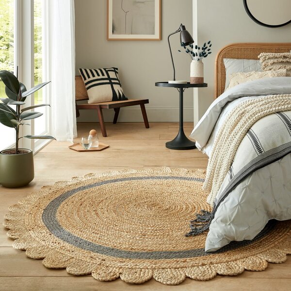 Sivý/v prírodnej farbe ručne tkaný jutový okrúhly koberec ø 160 cm Grace Grey – Flair Rugs