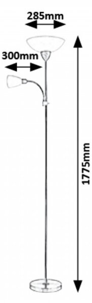 Rabalux 5739 stojaca lampa Diana 1x40W | E27 a 1x40W | E14