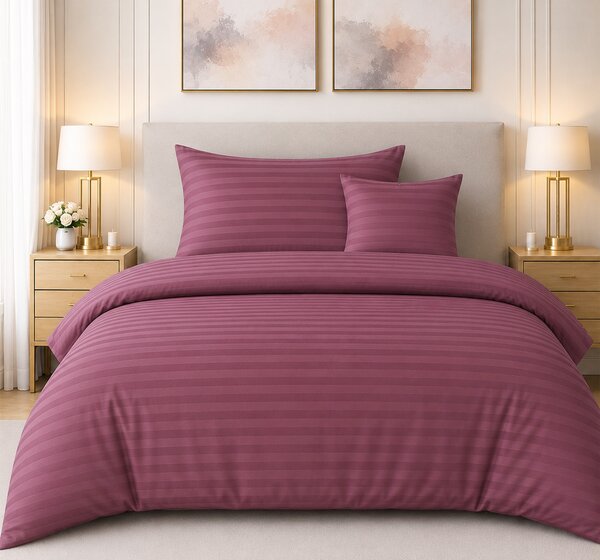 Sendia Textil Damaškové obliečky - PURPLE | 3- dielný set | Na gombíky Obsah balenia: Štandardný rozmer 1x 140x200 + 1x 70x90