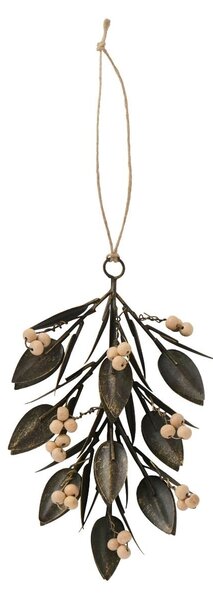 Závesná dekorácia Leaves/Wooden Beads