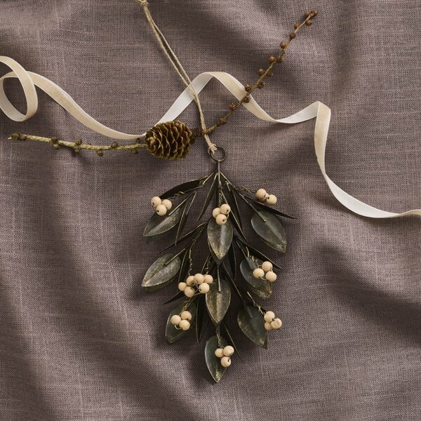 Závesná dekorácia Leaves/Wooden Beads