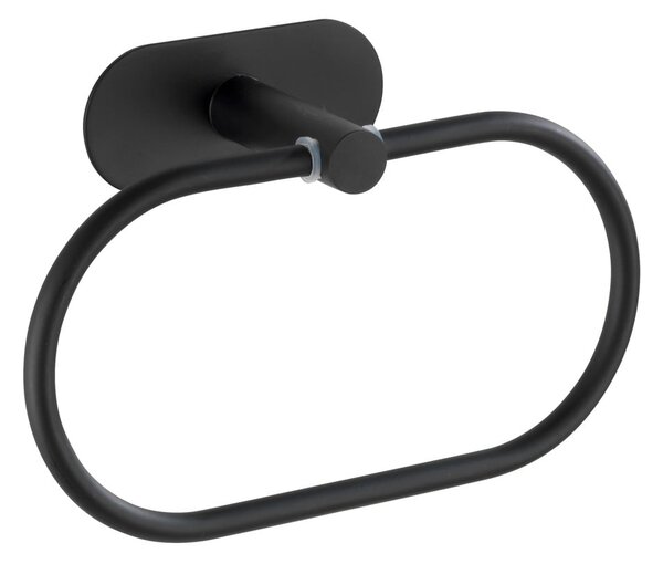 Antikoro matne čierny nástenný držiak na uteráky Wenko Orea Ring Turbo-Loc ®