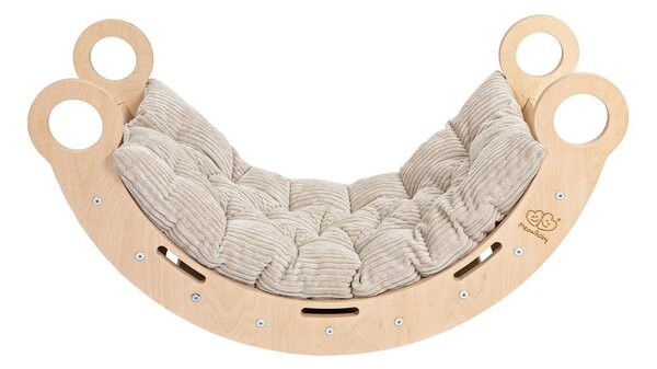 Béžová/v prírodnej farbe hojdačka z borovicového dreva 39x75x38 cm Montessori – Meowbaby