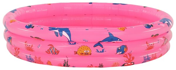 KONDELA Detský nafukovací bazén, ružová/vzor, LOME