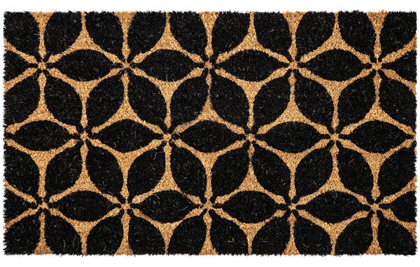 Trade Concept Kokosová rohožka Kvetiny čierna, 43 x 73 cm