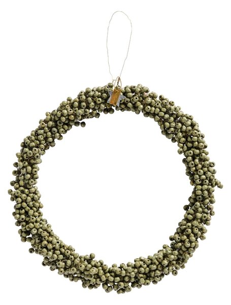 Korálkový venček Wooden Beads Green Ø 22 cm