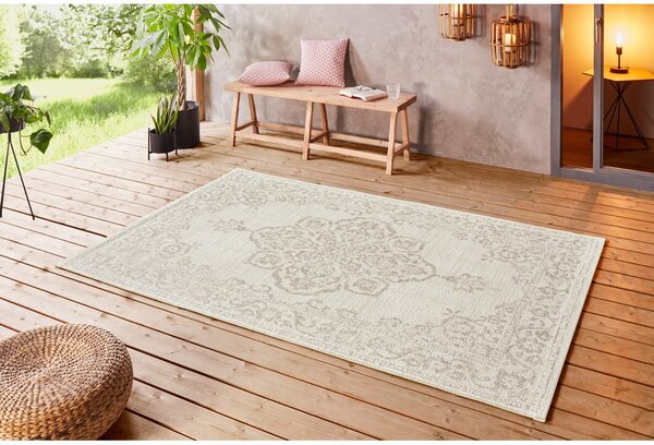 Béžový vonkajší koberec NORTHRUGS Tilos, 120 x 170 cm