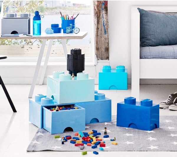 Svetlomodrý úložný box s dvoma zásuvkami LEGO®